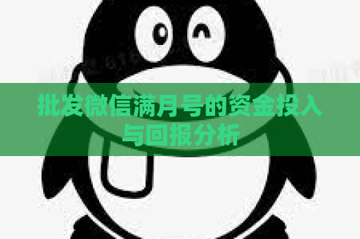 批发微信满月号的资金投入与回报分析